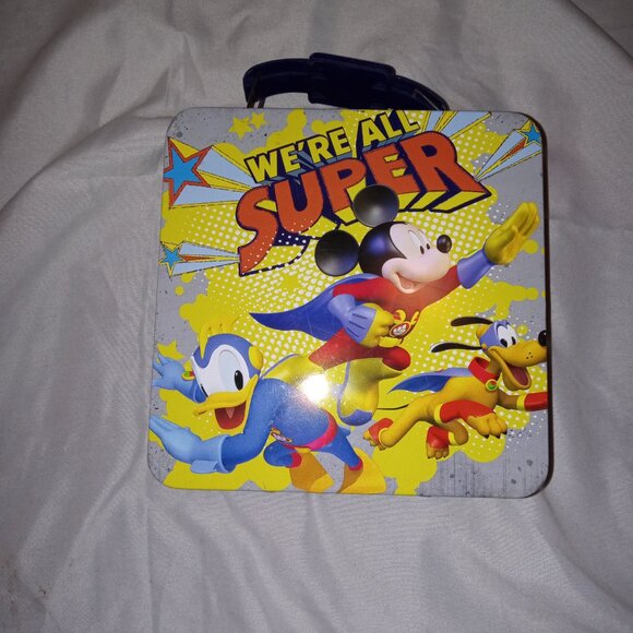 Disney “We’re All Super” Mickey Mouse Metal Collectible Tin Box | Vintage-Style - Picture 2 of 3